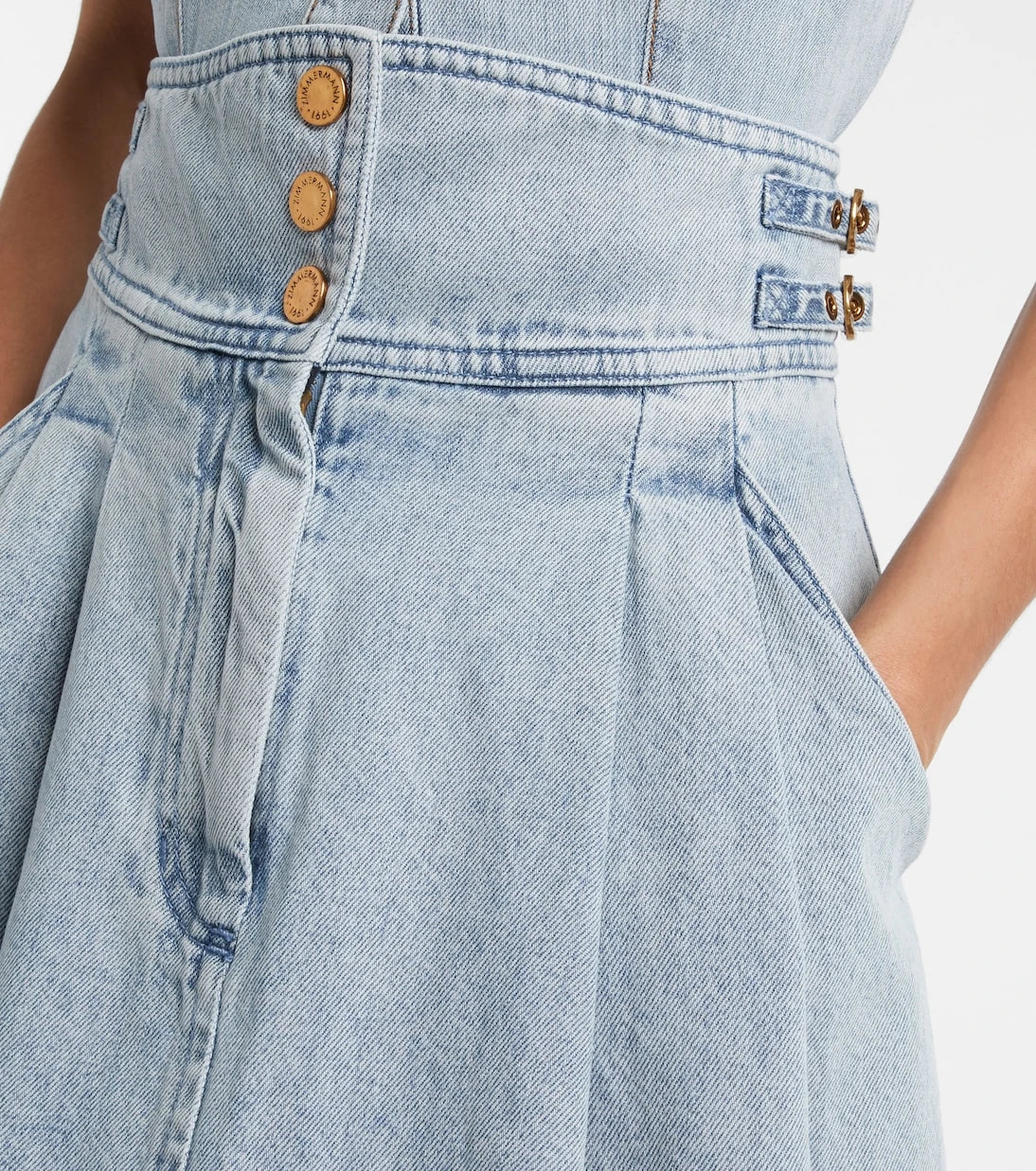 Zimmermann - Wandlerlust denim midi skirt