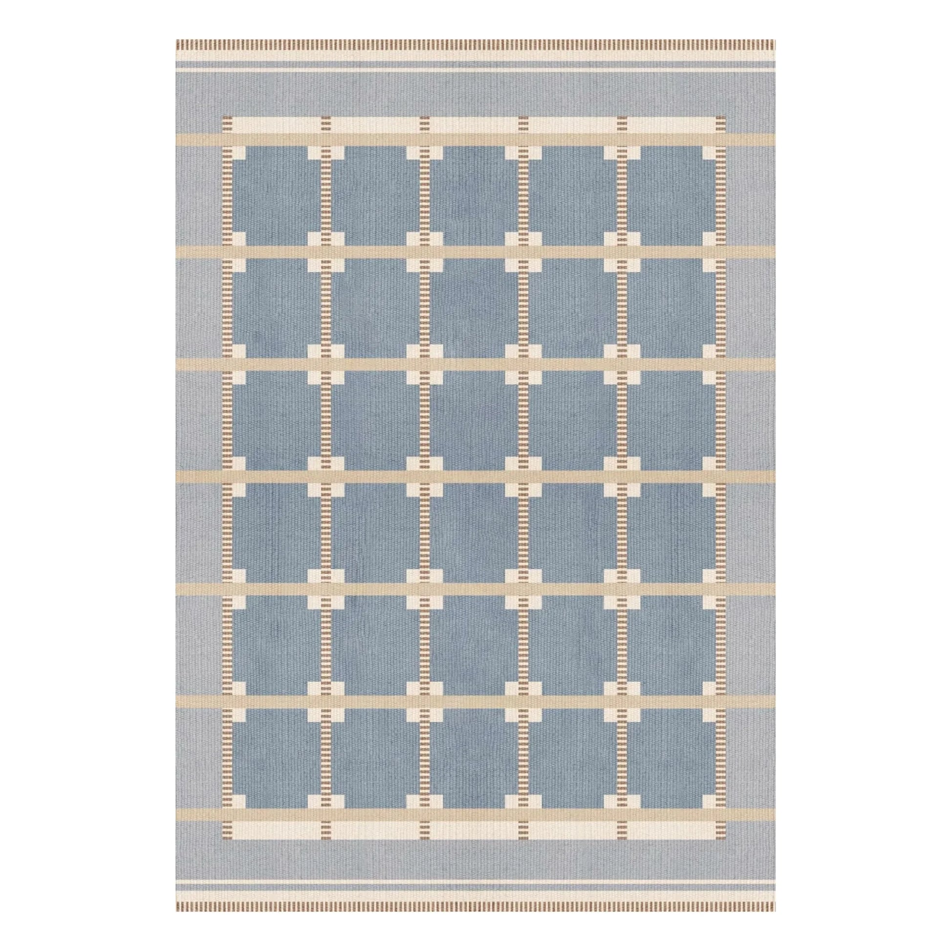 Layered - Röllakan Ruth wool rug | Blue
