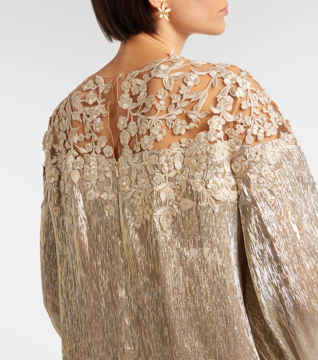 Oscar de la Renta - Embellished silk-blend gown