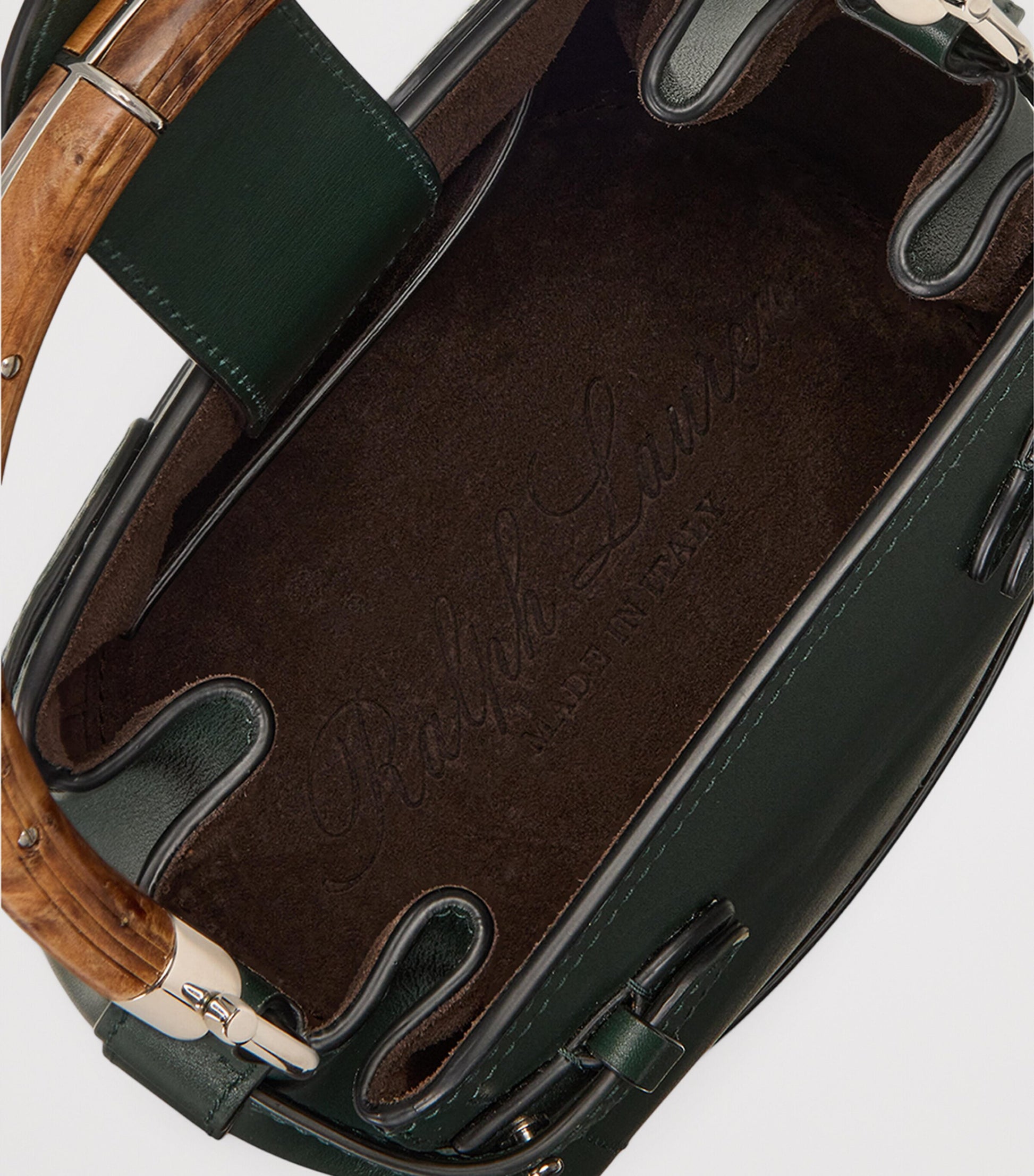 Ralph Lauren Collection Green Small Leather The Ralph Bucket Bag