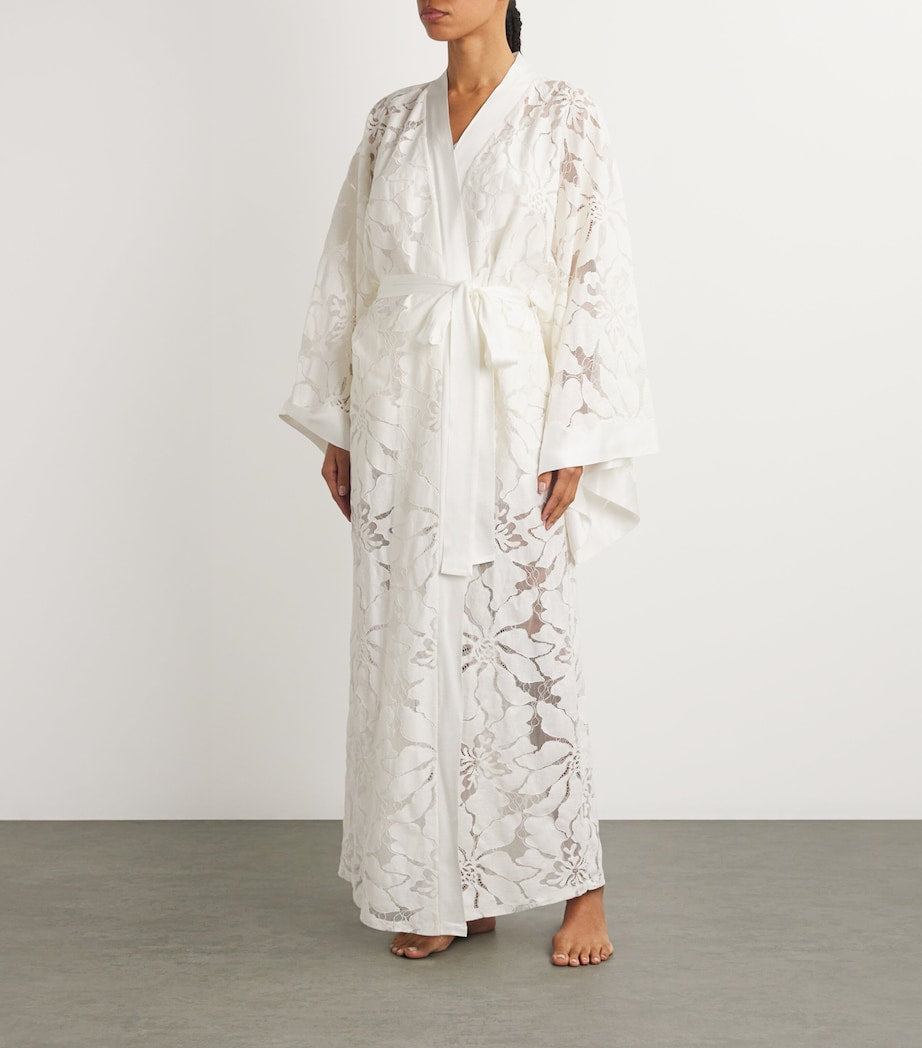 Bocan White Floral Bellis Robe
