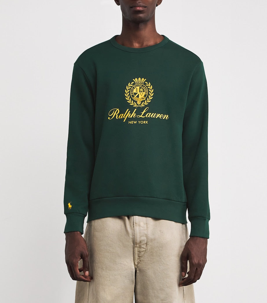 Polo Ralph Lauren Green Cotton-Blend Crescent Logo Sweatshirt