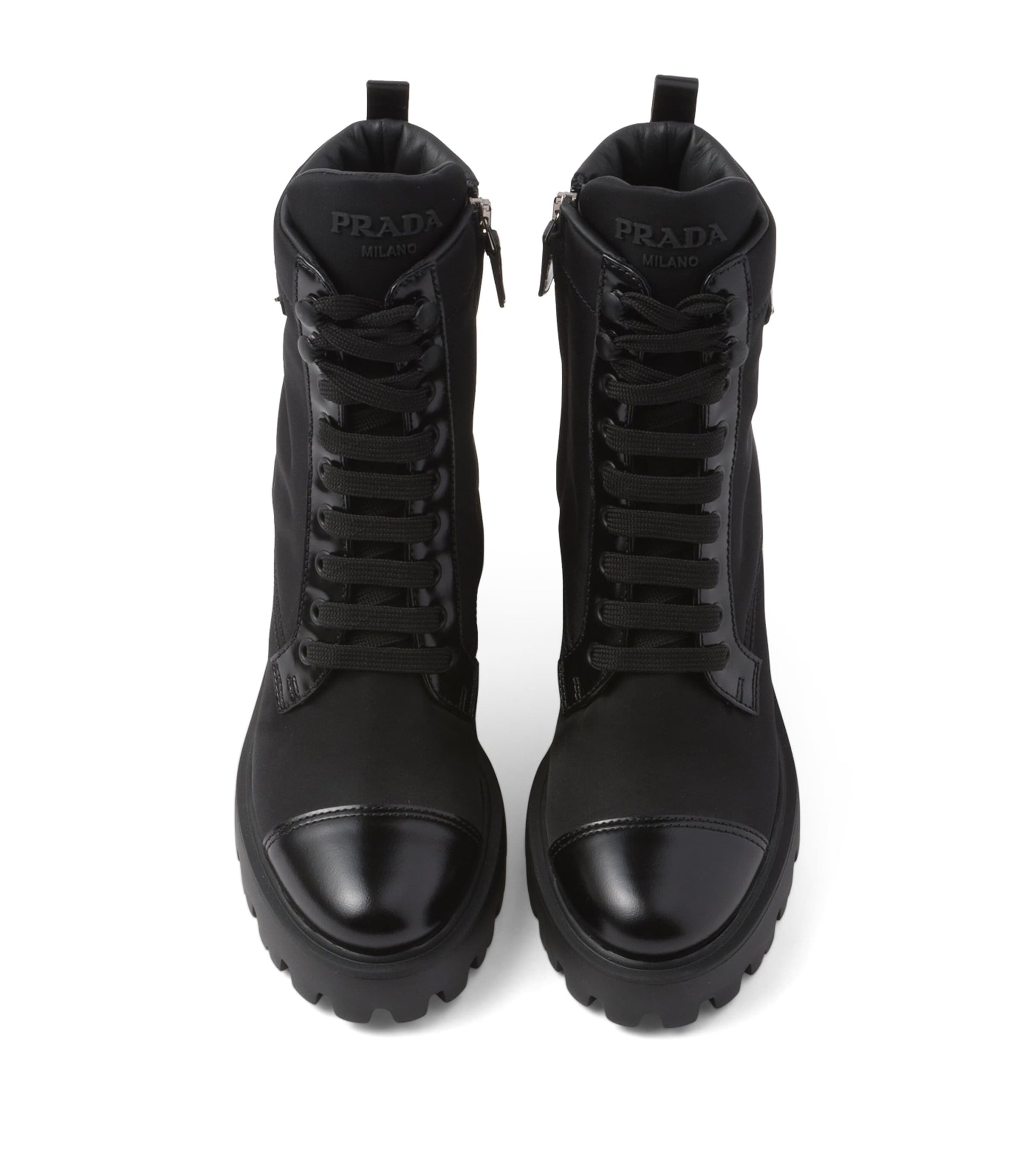 Black Leather and Re-Nylon Boots