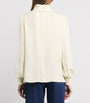 ME+EM Ivory Silk High-Neck Blouse