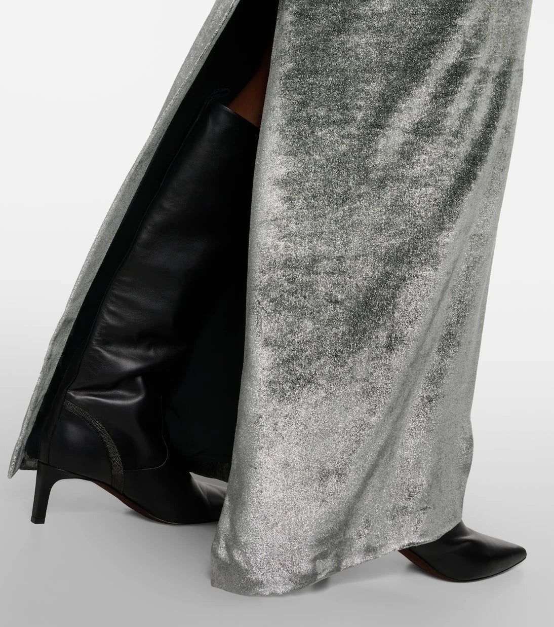 Brunello Cucinelli - High-rise velvet maxi skirt