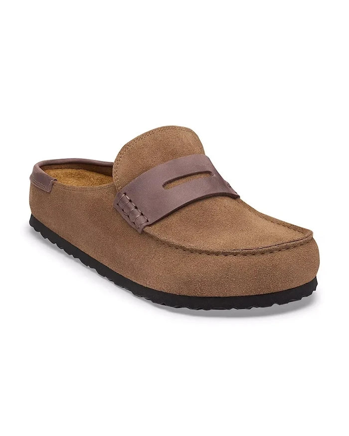 Birkenstock süet sabolar Naples Wrapped double stitch Mixed Leather