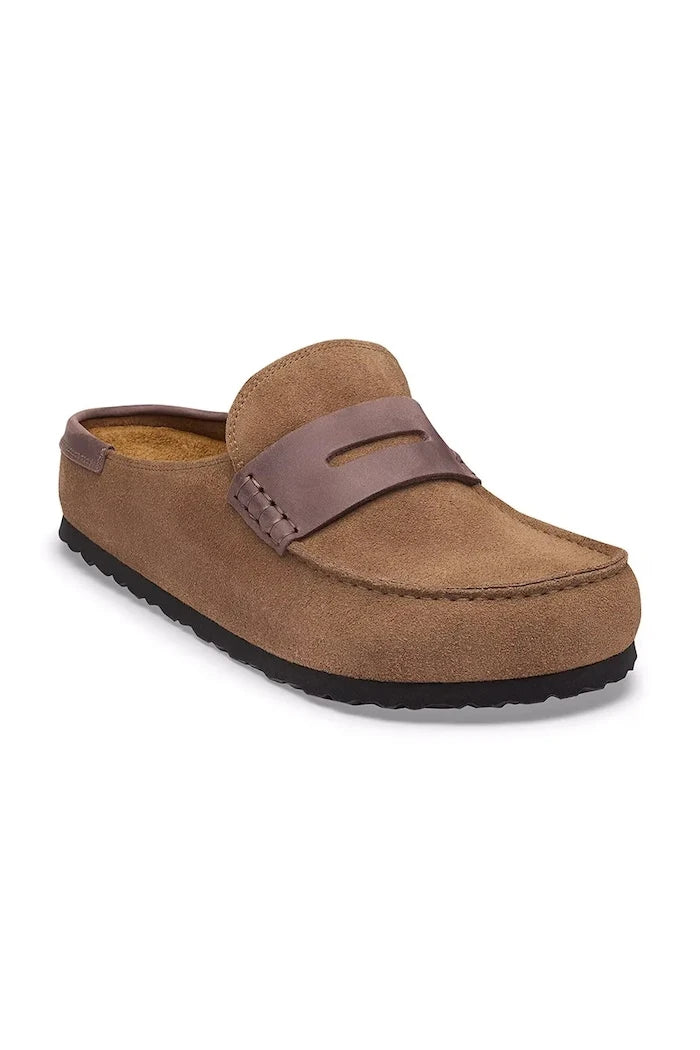 Birkenstock чехли сабо от велур Naples Wrapped double stitch Mixed Leather