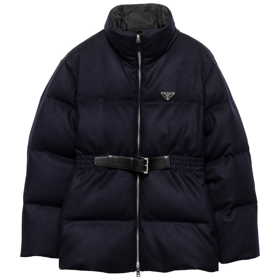 Blue Down Loden Puffer Jacket