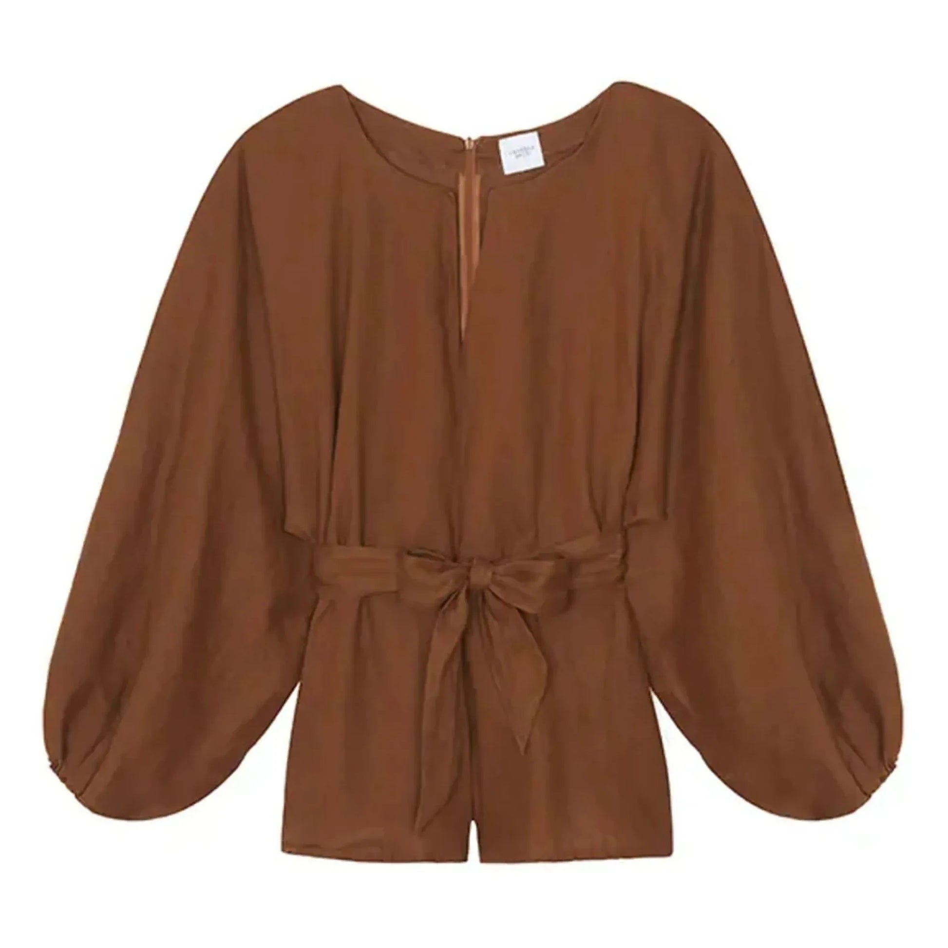 Vanessa Sposi - La Bouffante linen jumpsuit | Chocolate