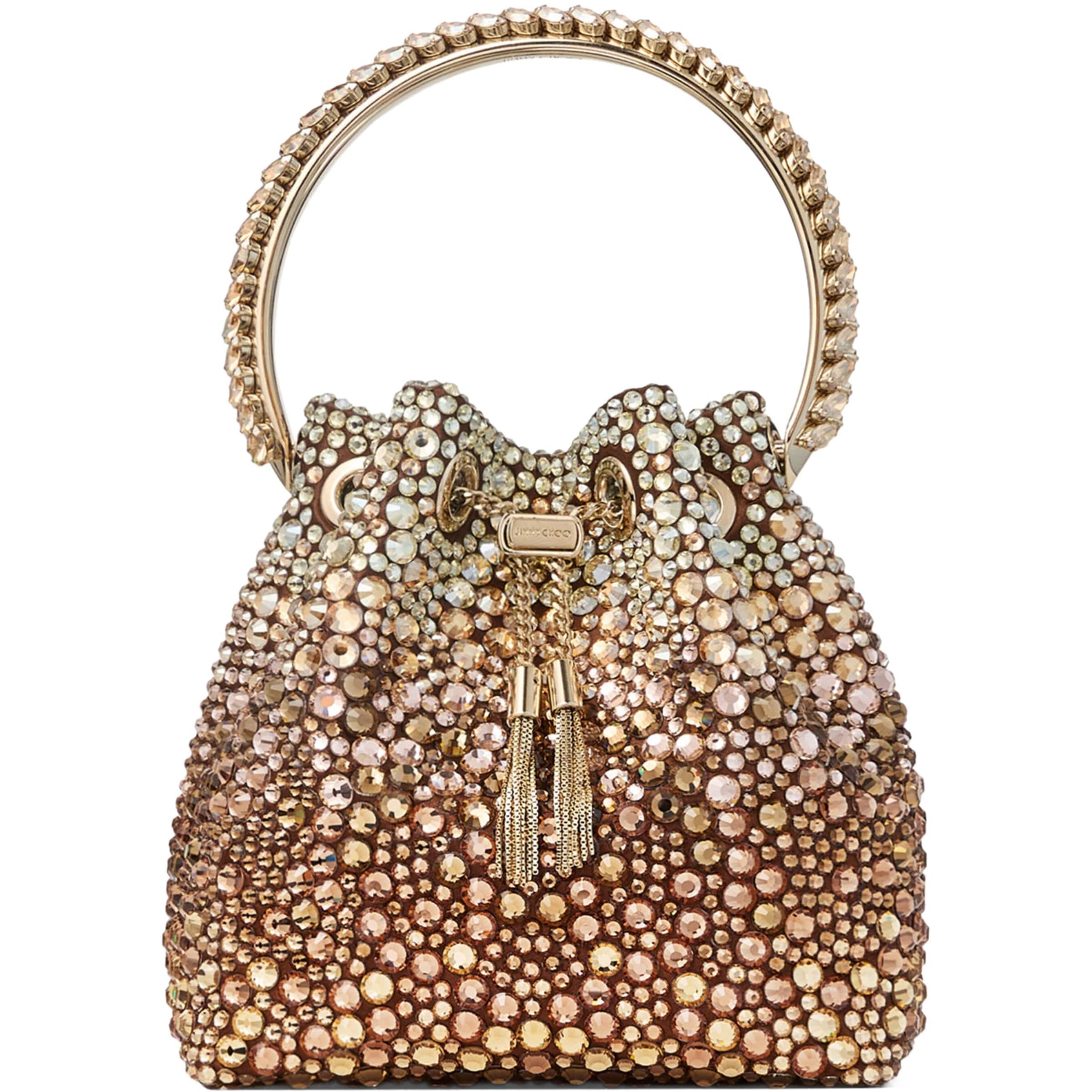 Jimmy Choo Metallic Bon Bon Embellished Top-Handle Bag