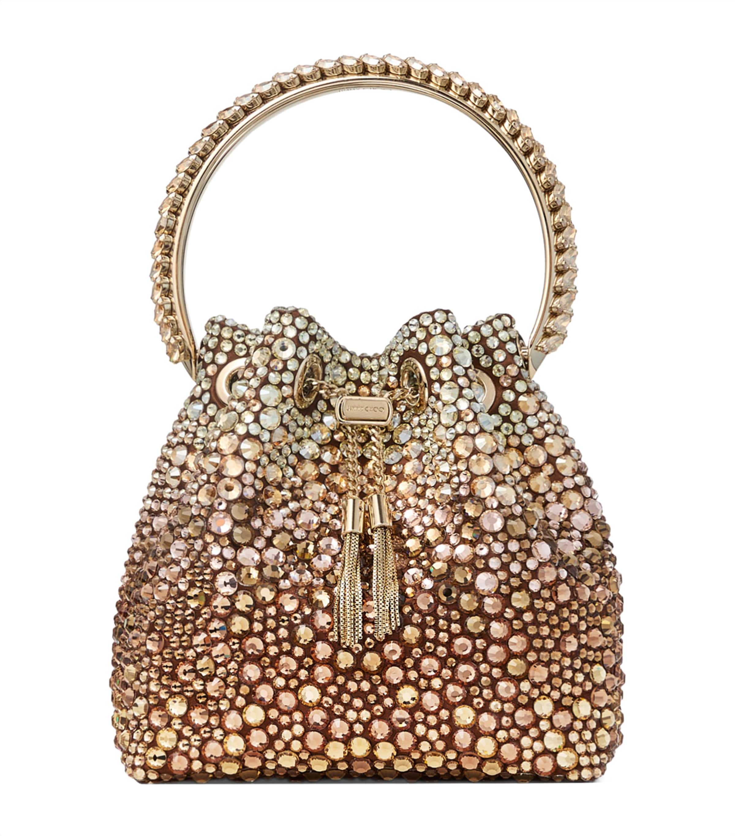 Jimmy Choo Metallic Bon Bon Embellished Top-Handle Bag