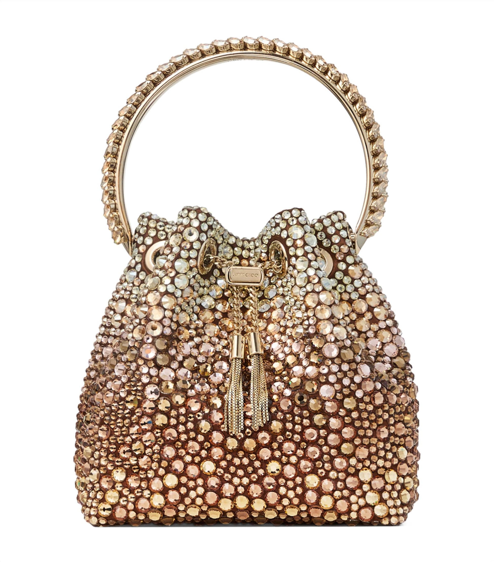 Jimmy Choo Metallic Bon Bon Embellished Top-Handle Bag
