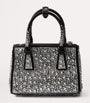 Metallic Micro Satin Crystal-Embellished Galleria Top-Handle Bag