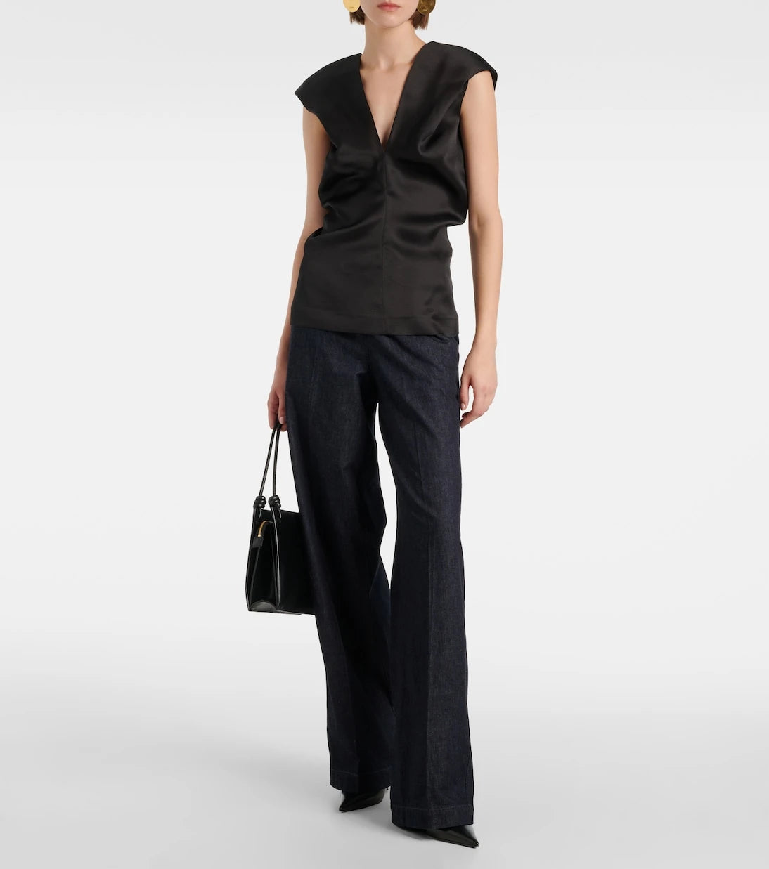 Vince - Low-rise cotton twill wide-leg pants