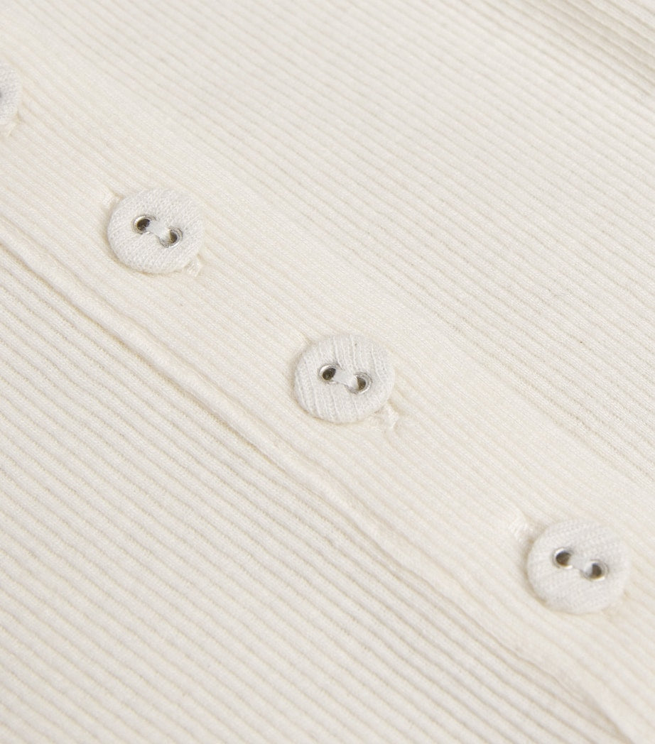 MAX&Co. White Long-Sleeve Henley Top