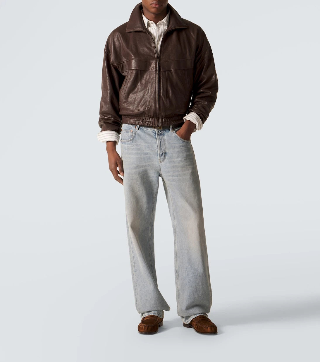 Saint Laurent - Le Loafer Cassandre suede penny loafers