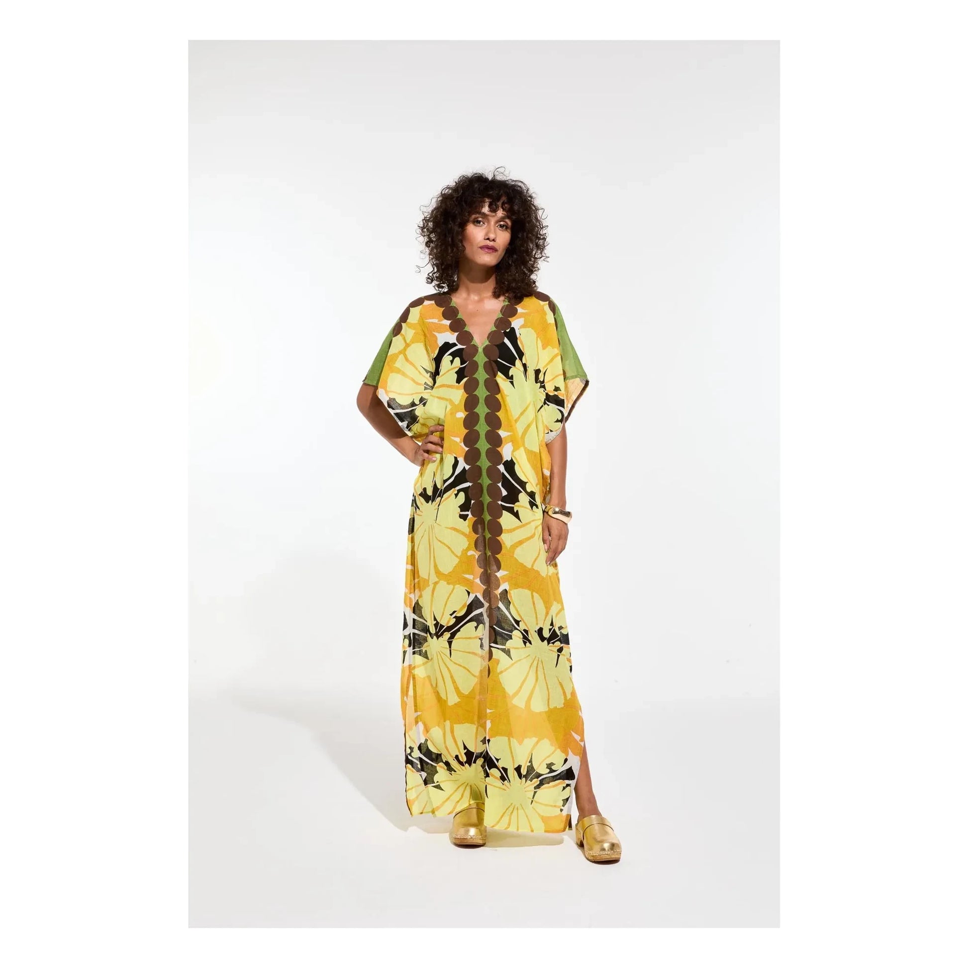 Mapoésie - Hydra Pavot Cotton Dress | Lemon yellow