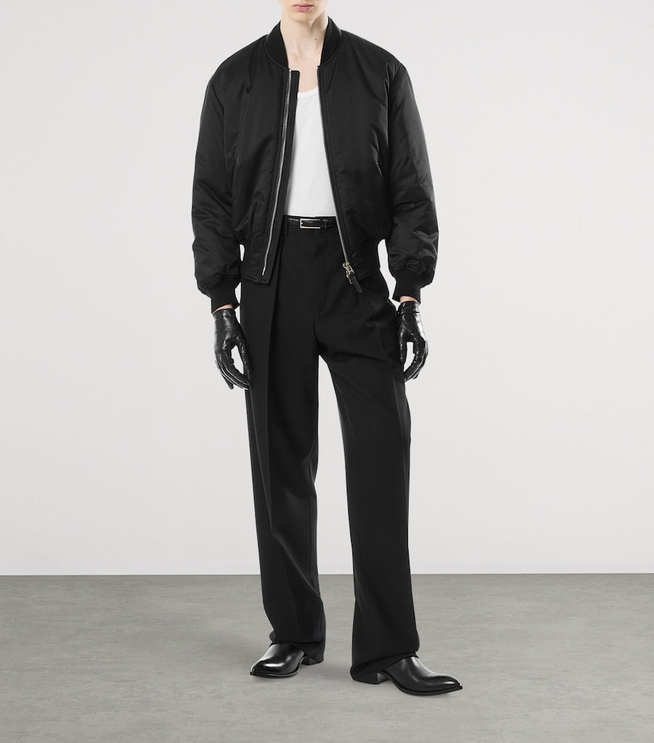 TOM FORD Black Silk Bomber Jacket