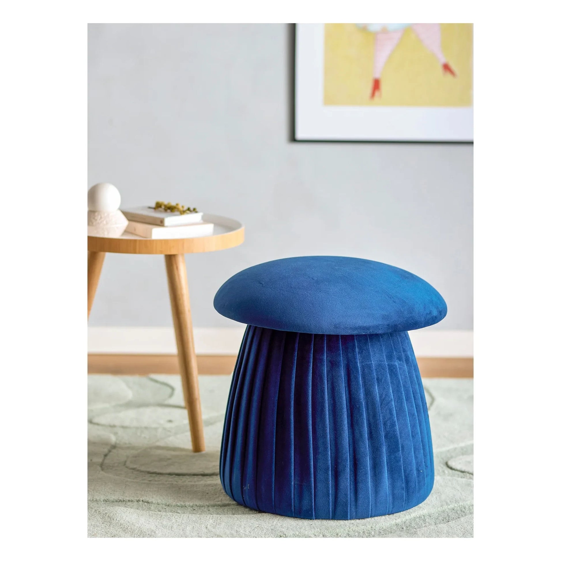 Bloomingville - Roberta recycled polyester pouffe  | Blue