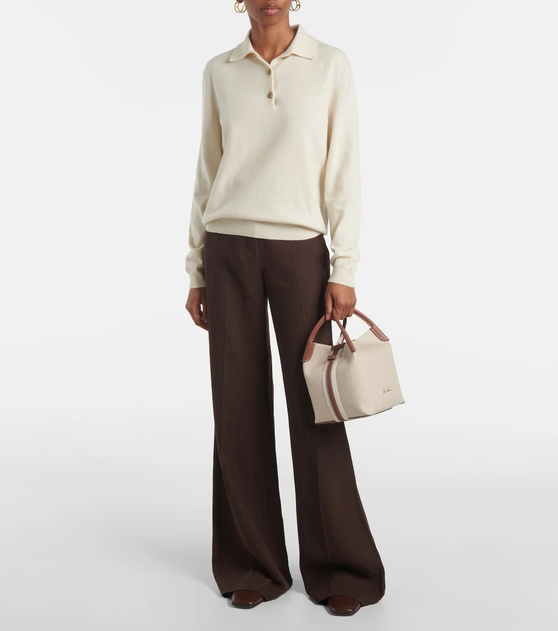 Loro Piana - Bale Small leather-trimmed canvas tote bag