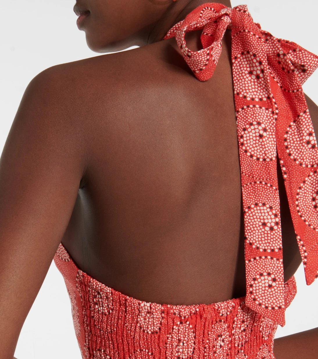 Staud - Kai printed halterneck crop top