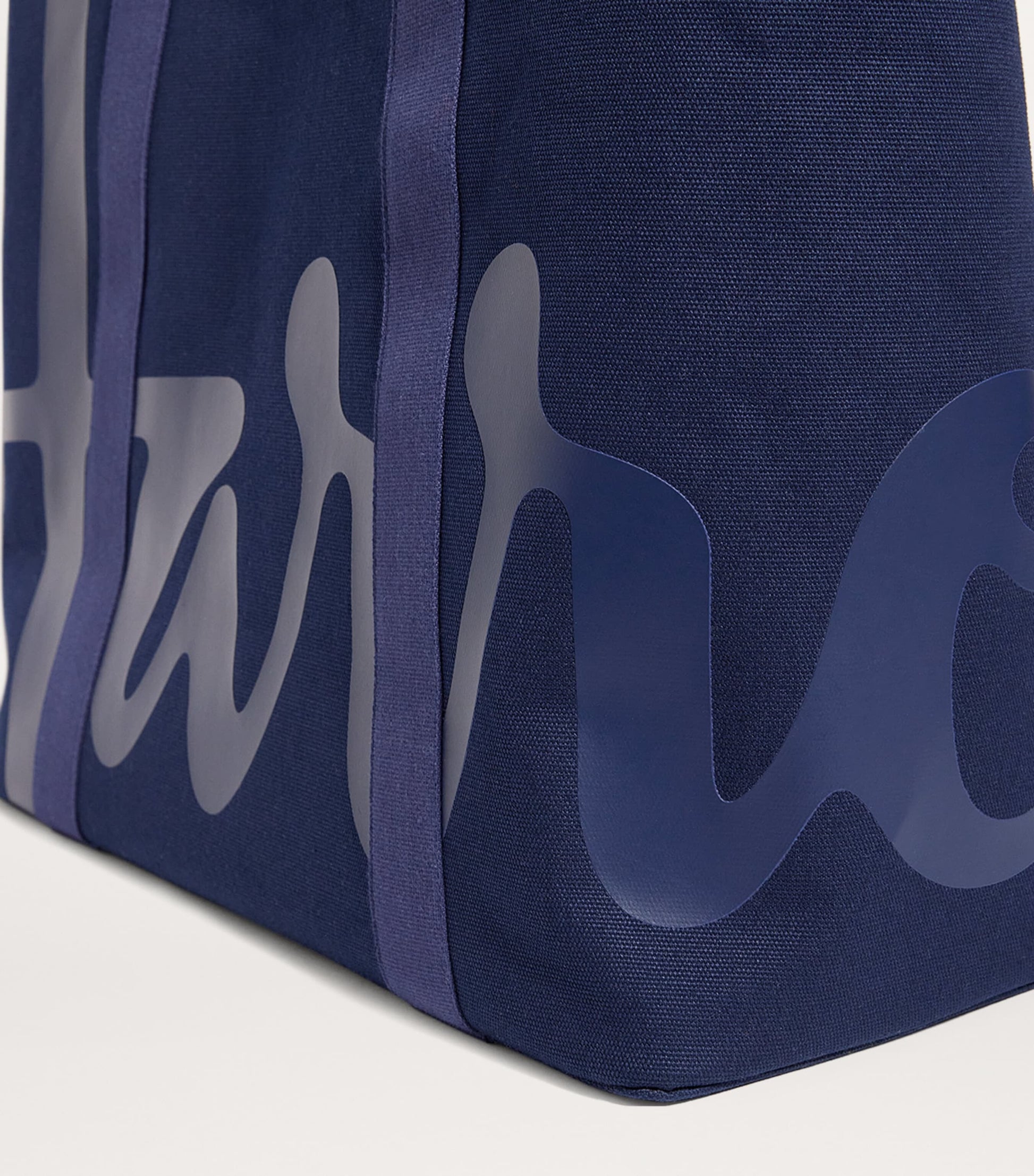Navy Large Cotton Logo Tote Bag