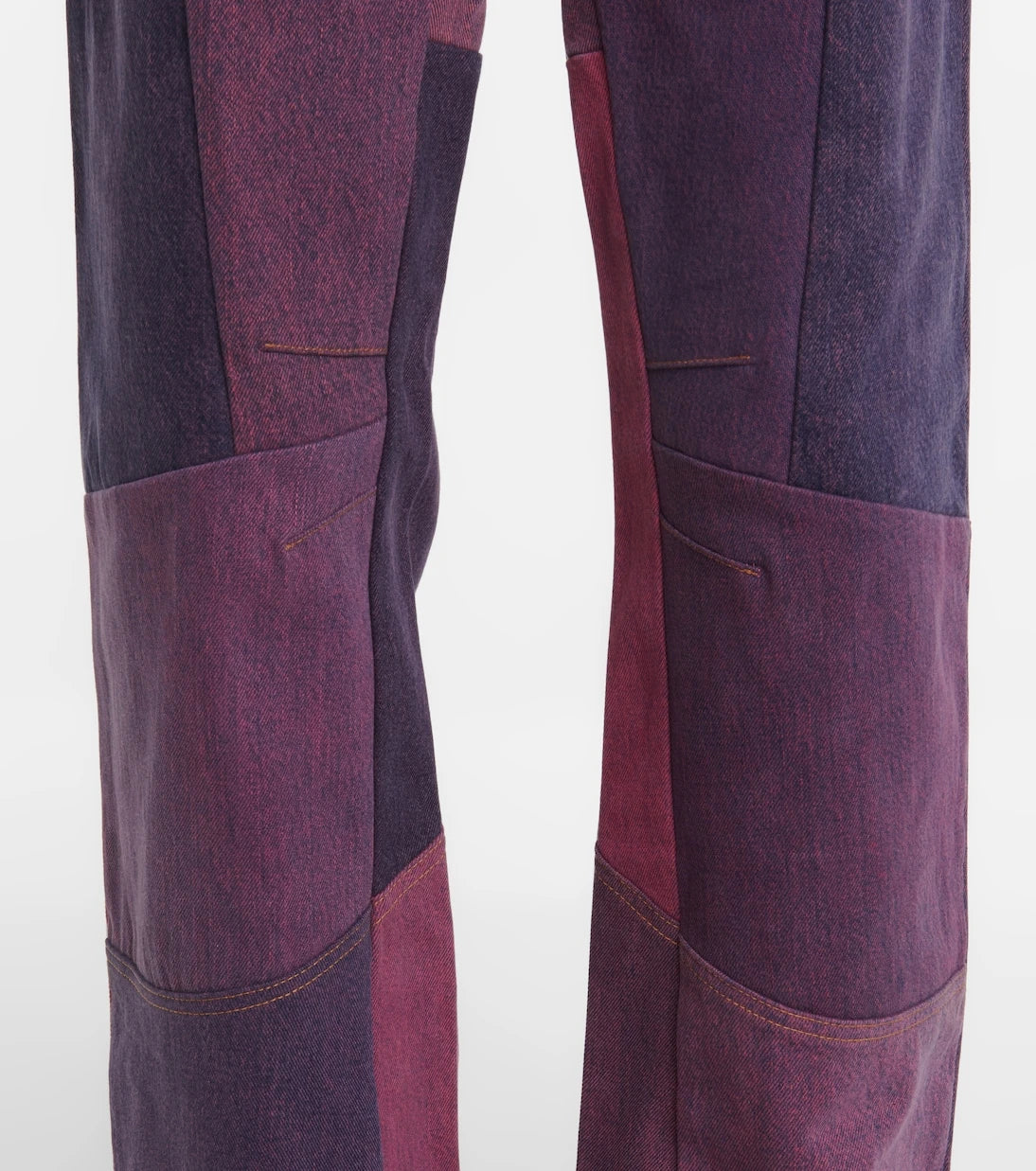 Marine Serre - Paneled high-rise wide-leg jeans