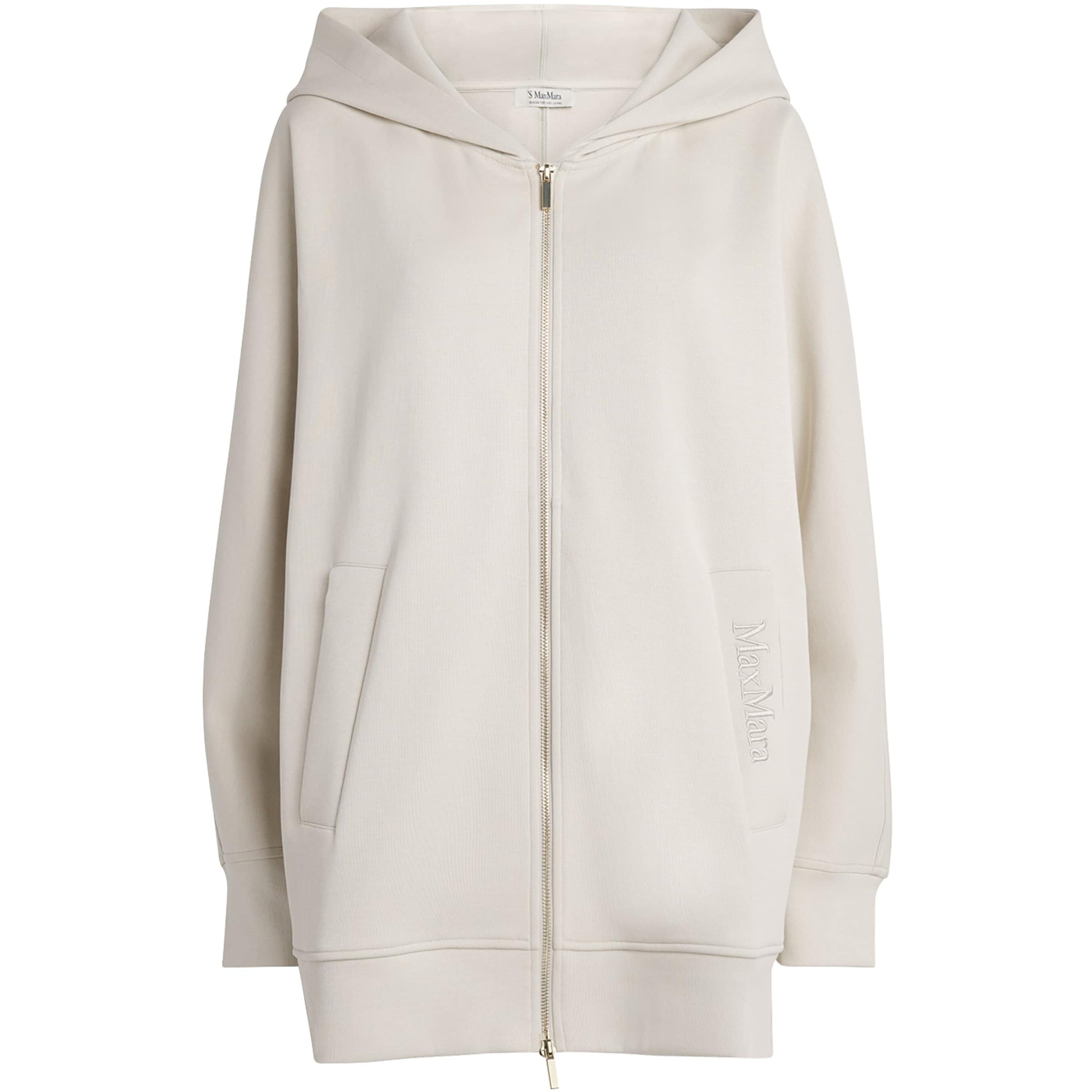Max Mara White Cotton-Blend Jersey Hoodie