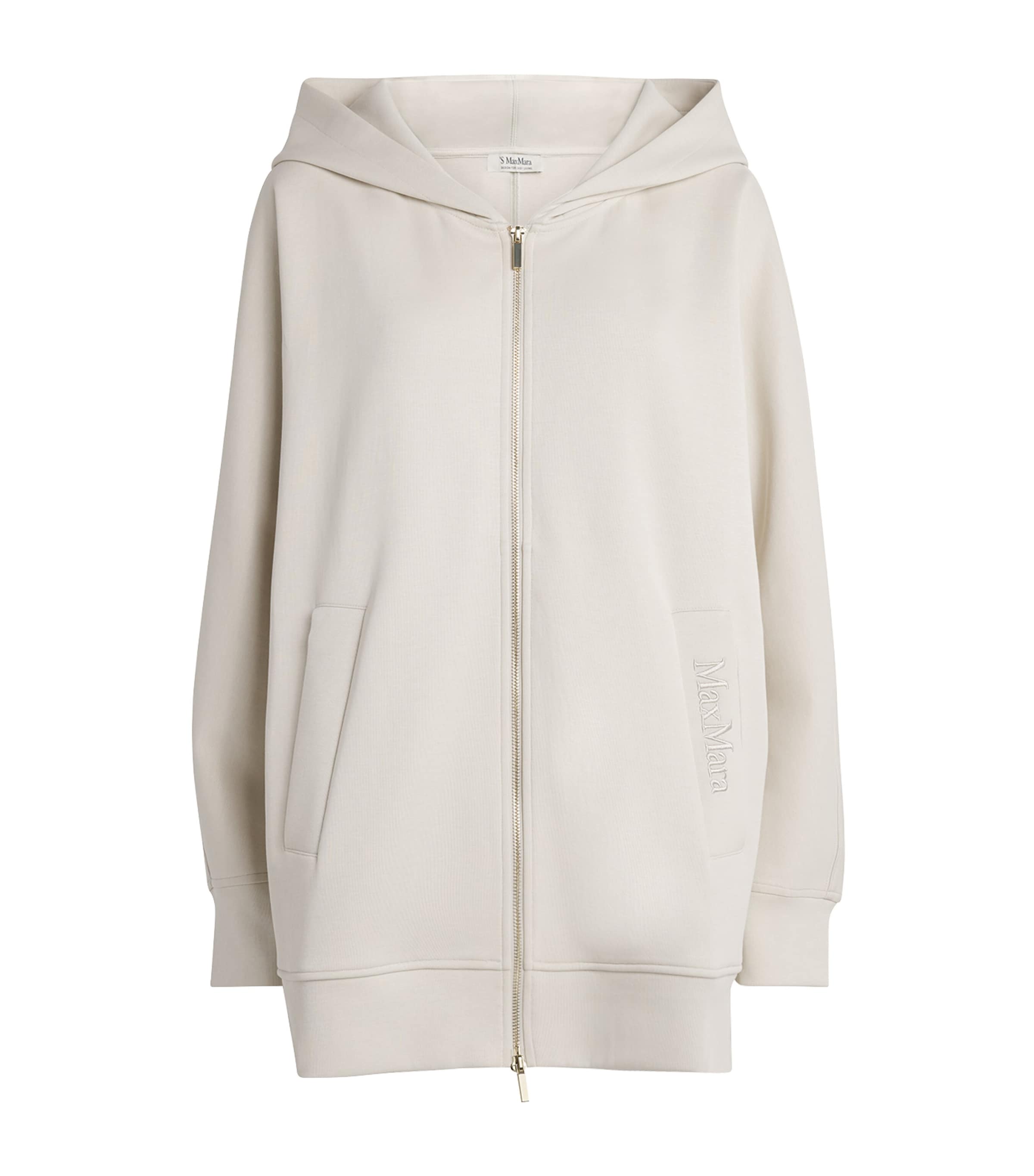 Max Mara White Cotton-Blend Jersey Hoodie