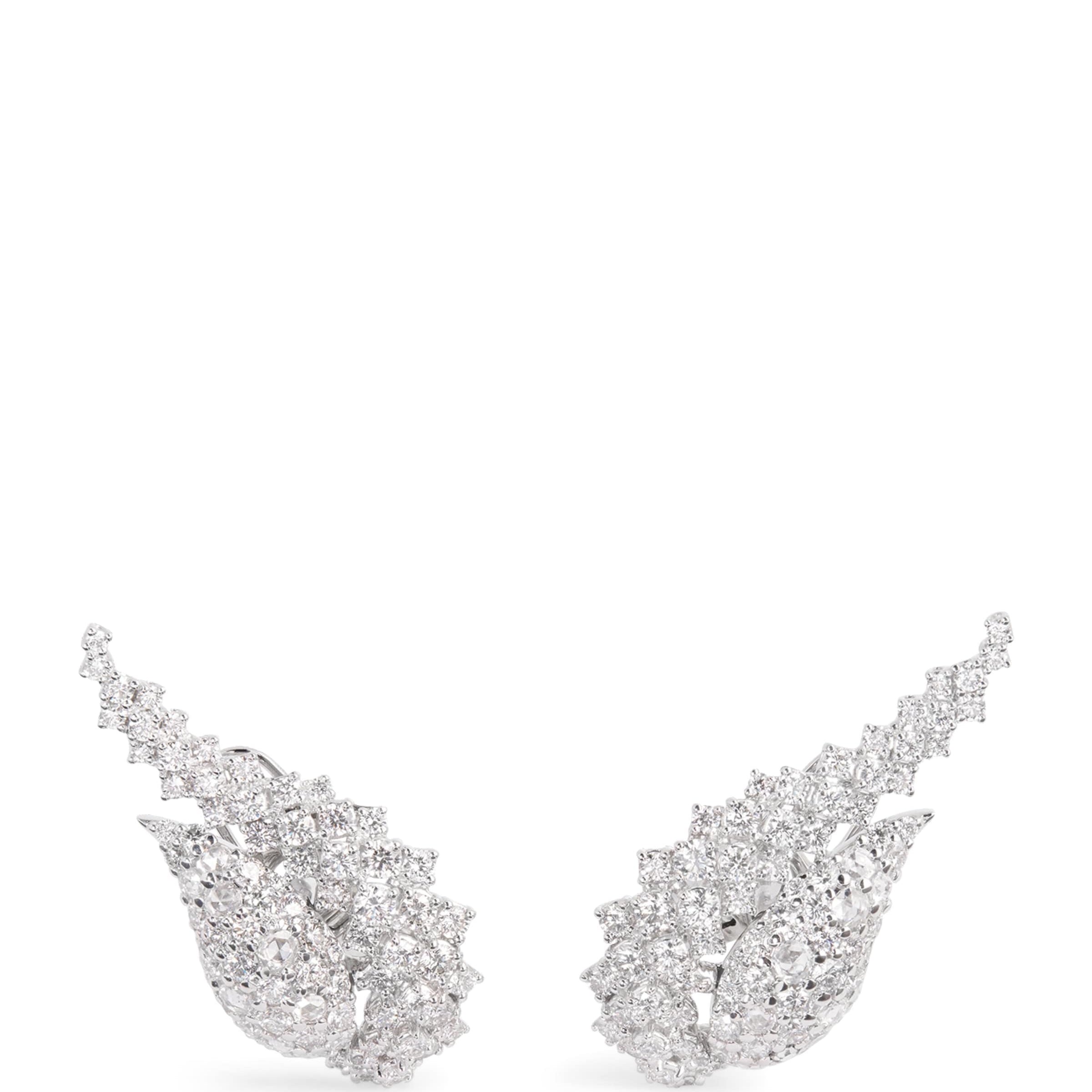 White Gold and Diamond Y-Couture State Stud Earrings