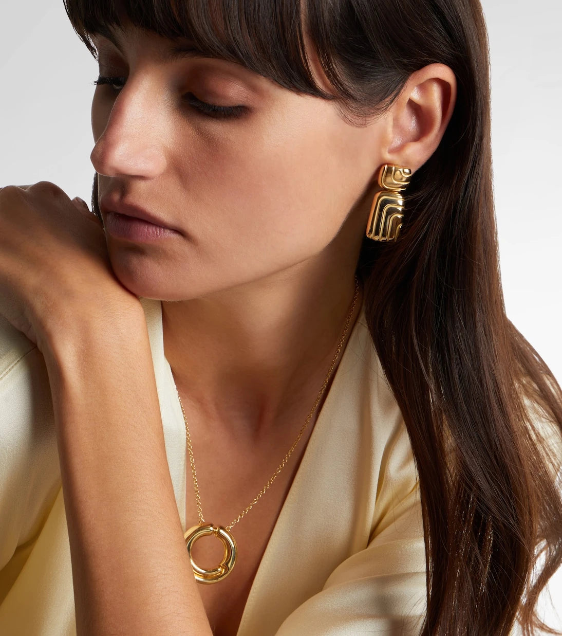 Pamela Zamore - Labyrinth 18kt gold drop earrings