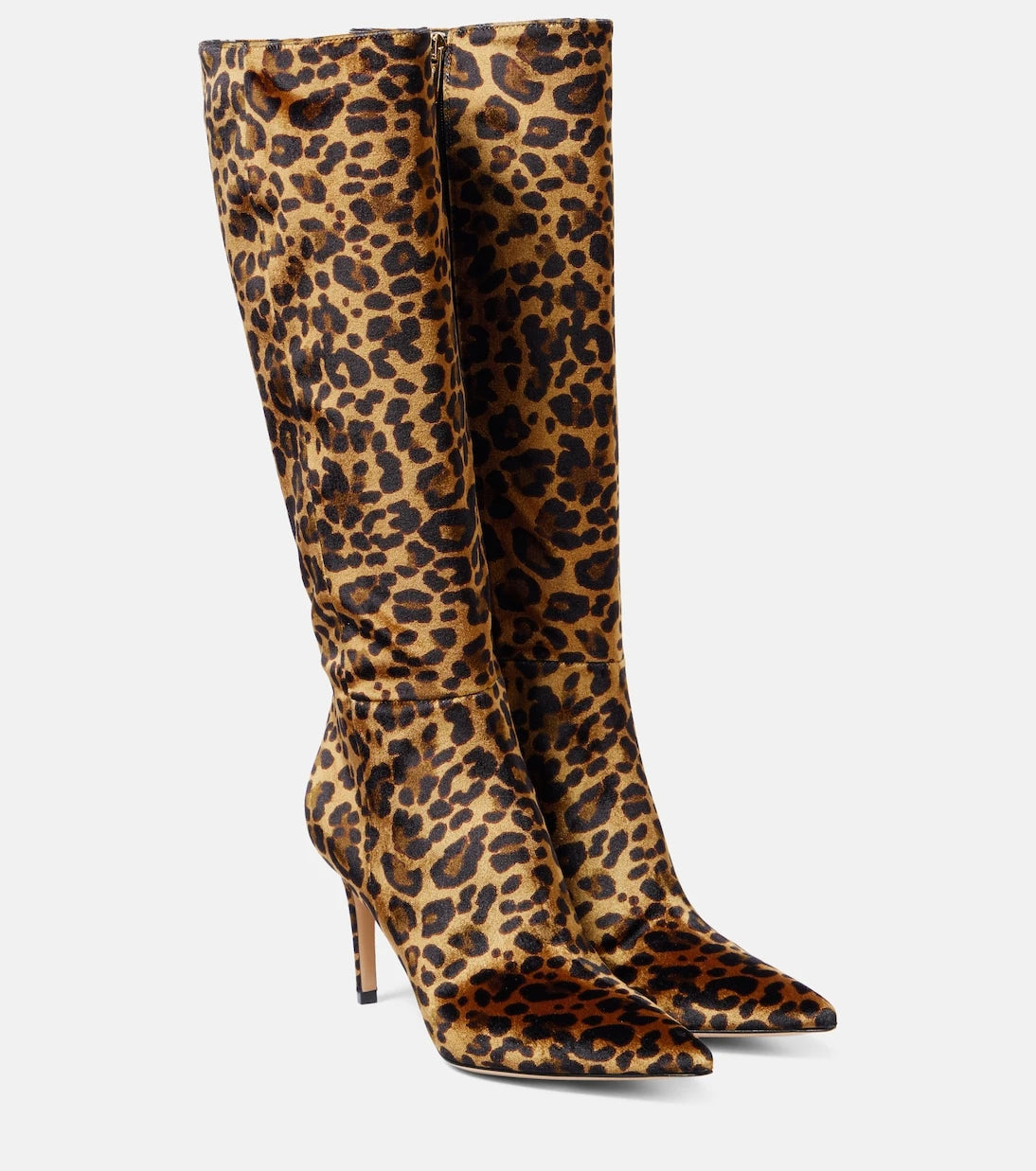 Gianvito Rossi - 85 leopard-print velvet knee-high boots