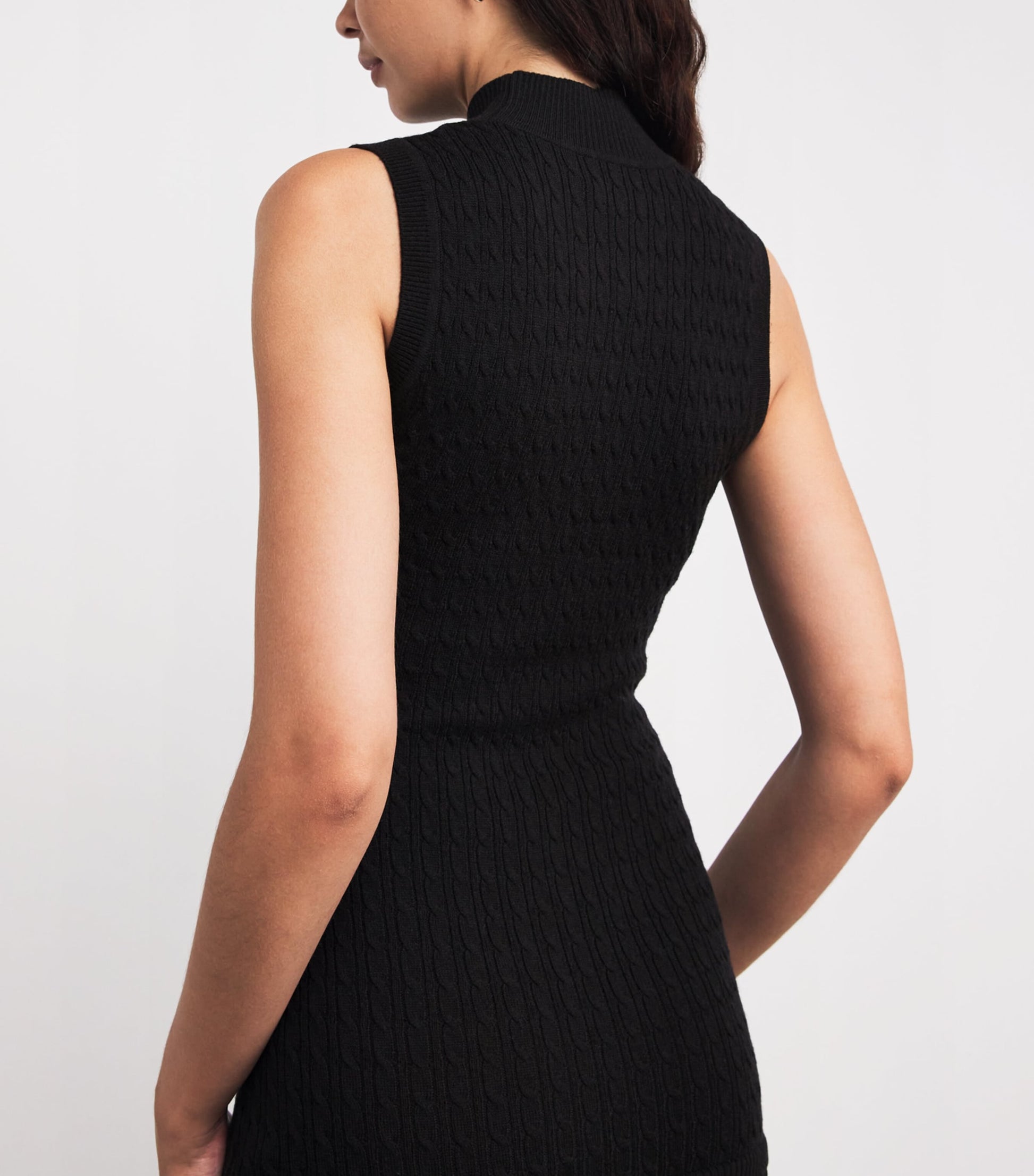 Claudie Pierlot Black Wool-Blend Rollneck Mini Dress