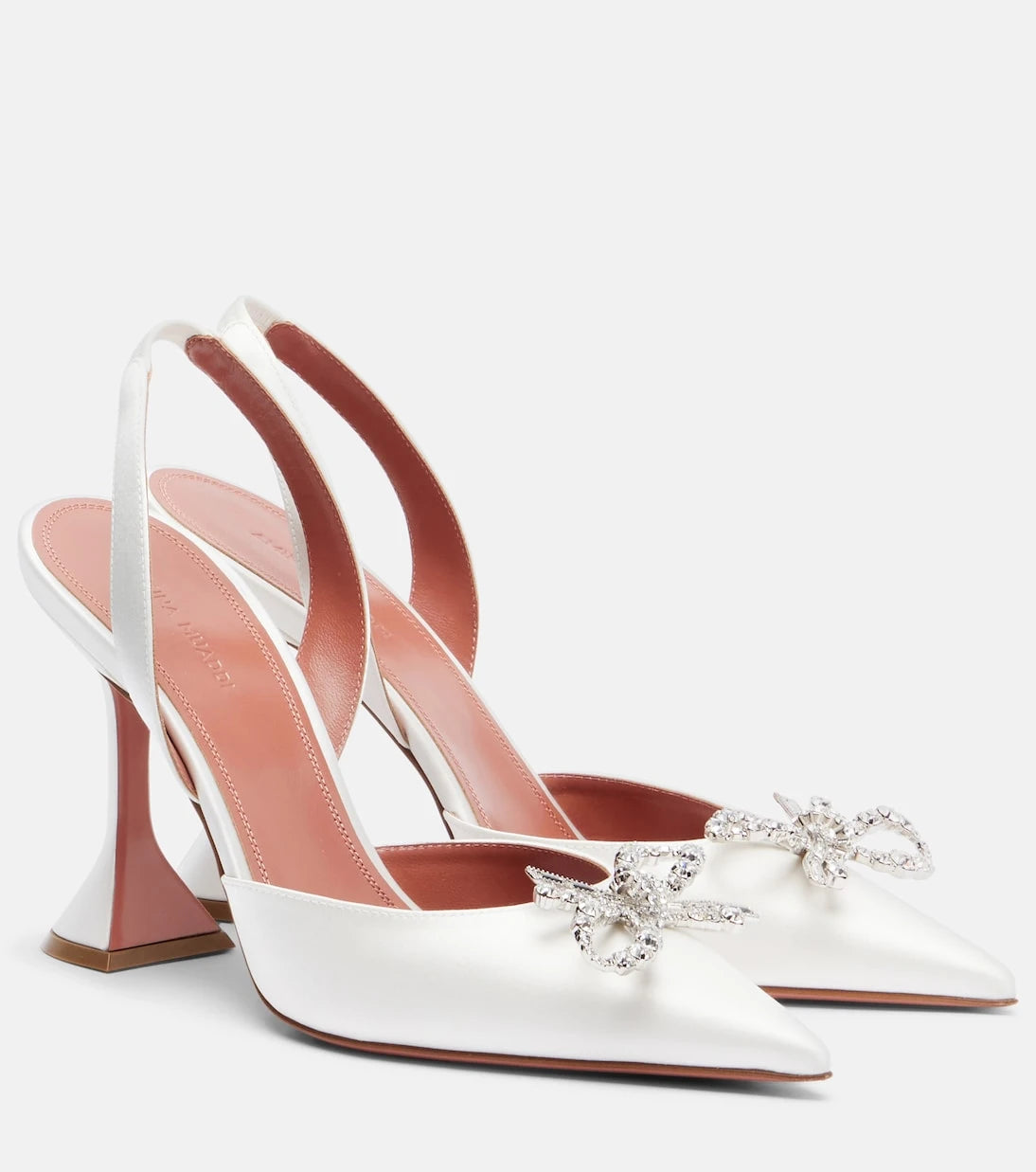 Amina Muaddi - Rosie 95 satin slingback pumps