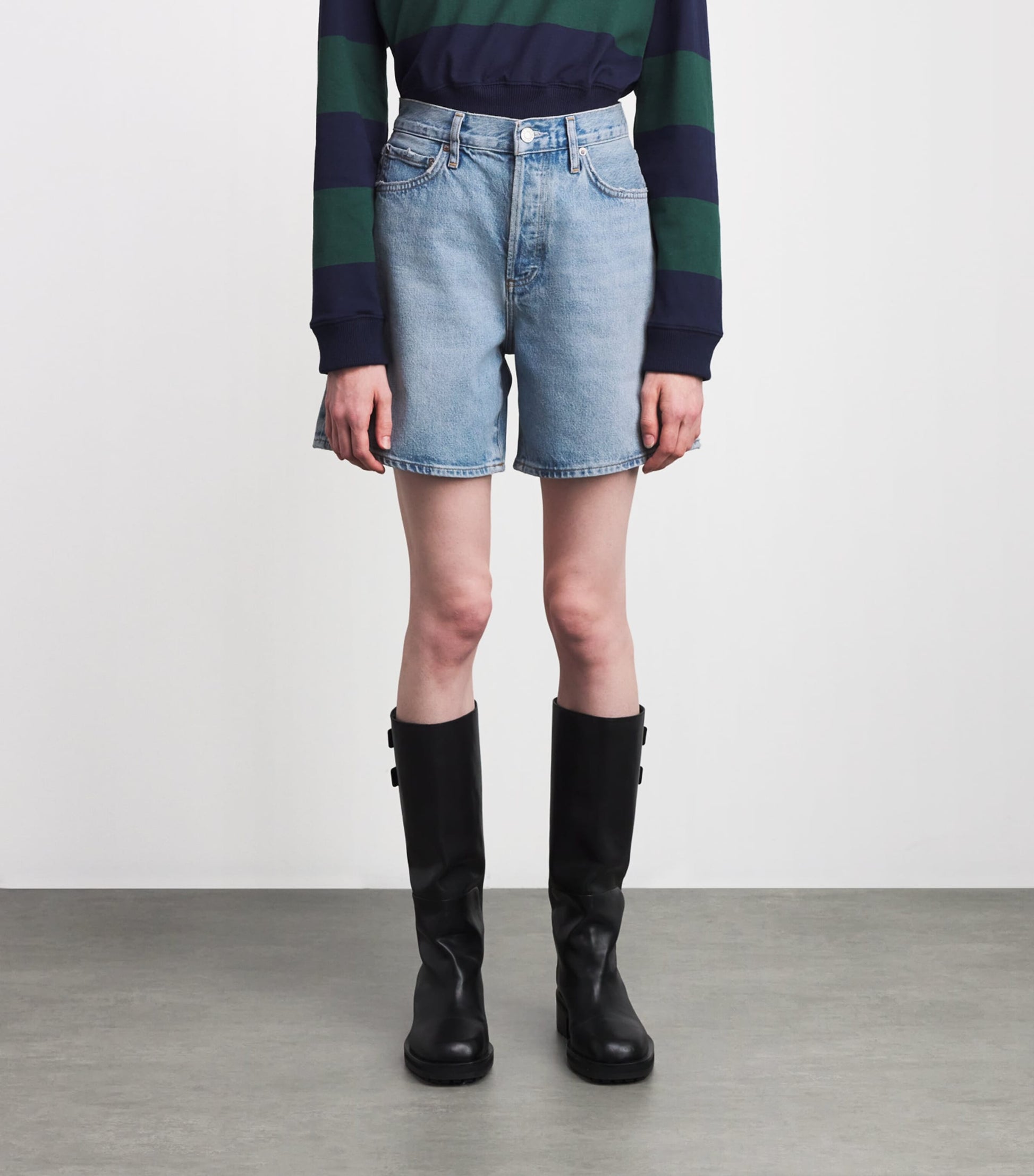 Blue Denim Dame Wide-Leg Shorts