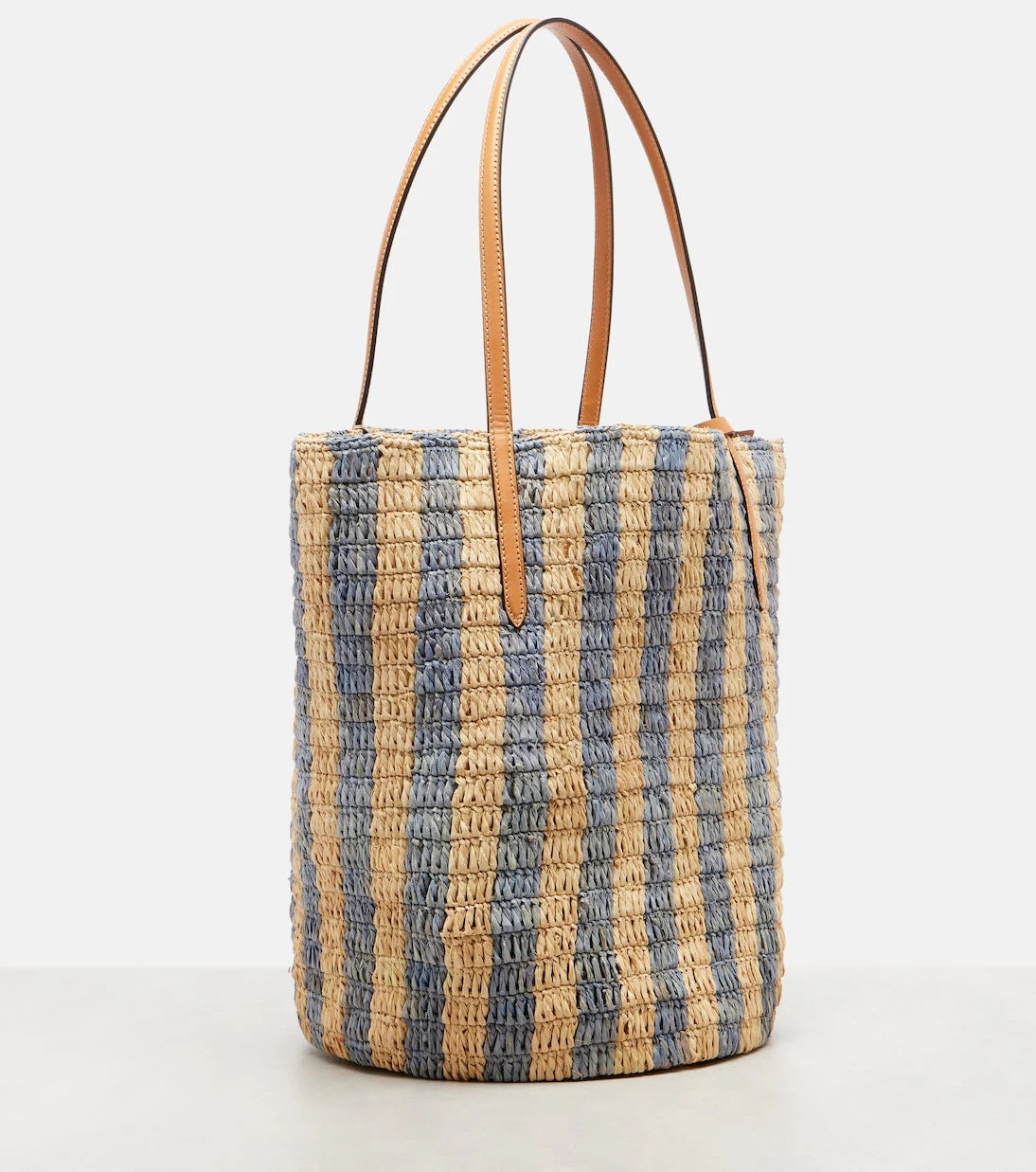 Valentino Garavani - VLogo striped raffia tote bag
