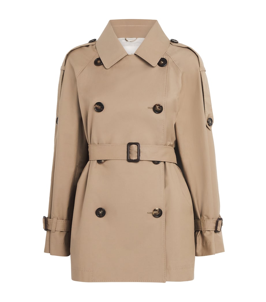 Max Mara Beige Double-Breasted Raincoat