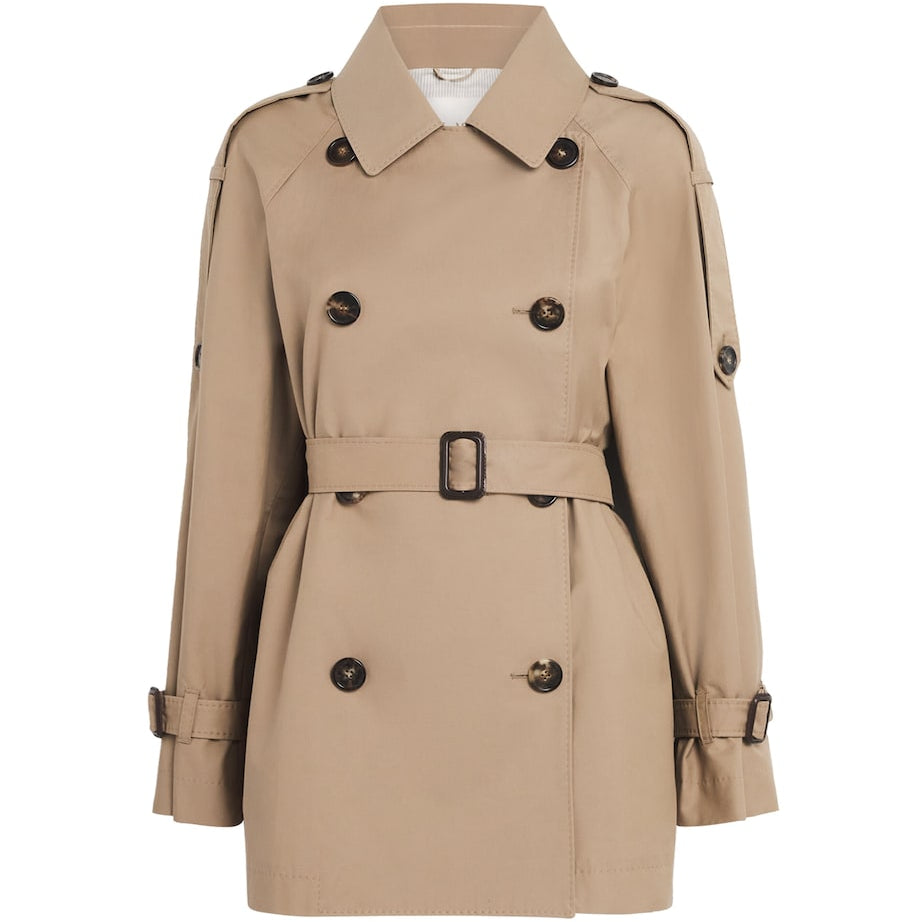 Max Mara Beige Double-Breasted Raincoat