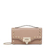 Valentino Garavani Nude Leather Rockstud Chain Wallet