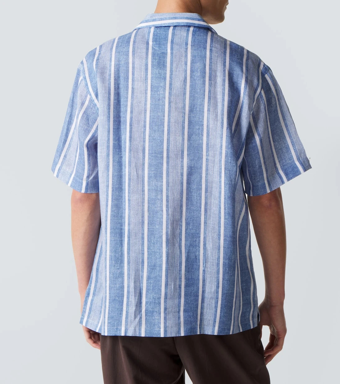 Fedeli - Striped linen bowling shirt