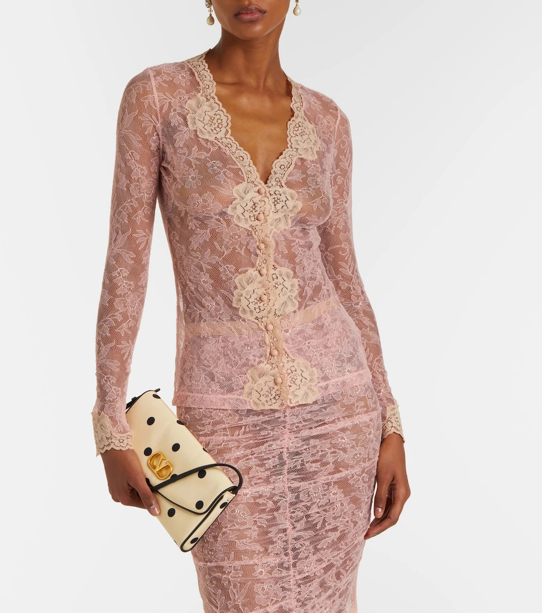 Valentino - Floral sheer lace cardigan