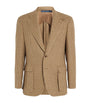 Polo Ralph Lauren Brown Linen, Wool and Silk Houndstooth Blazer