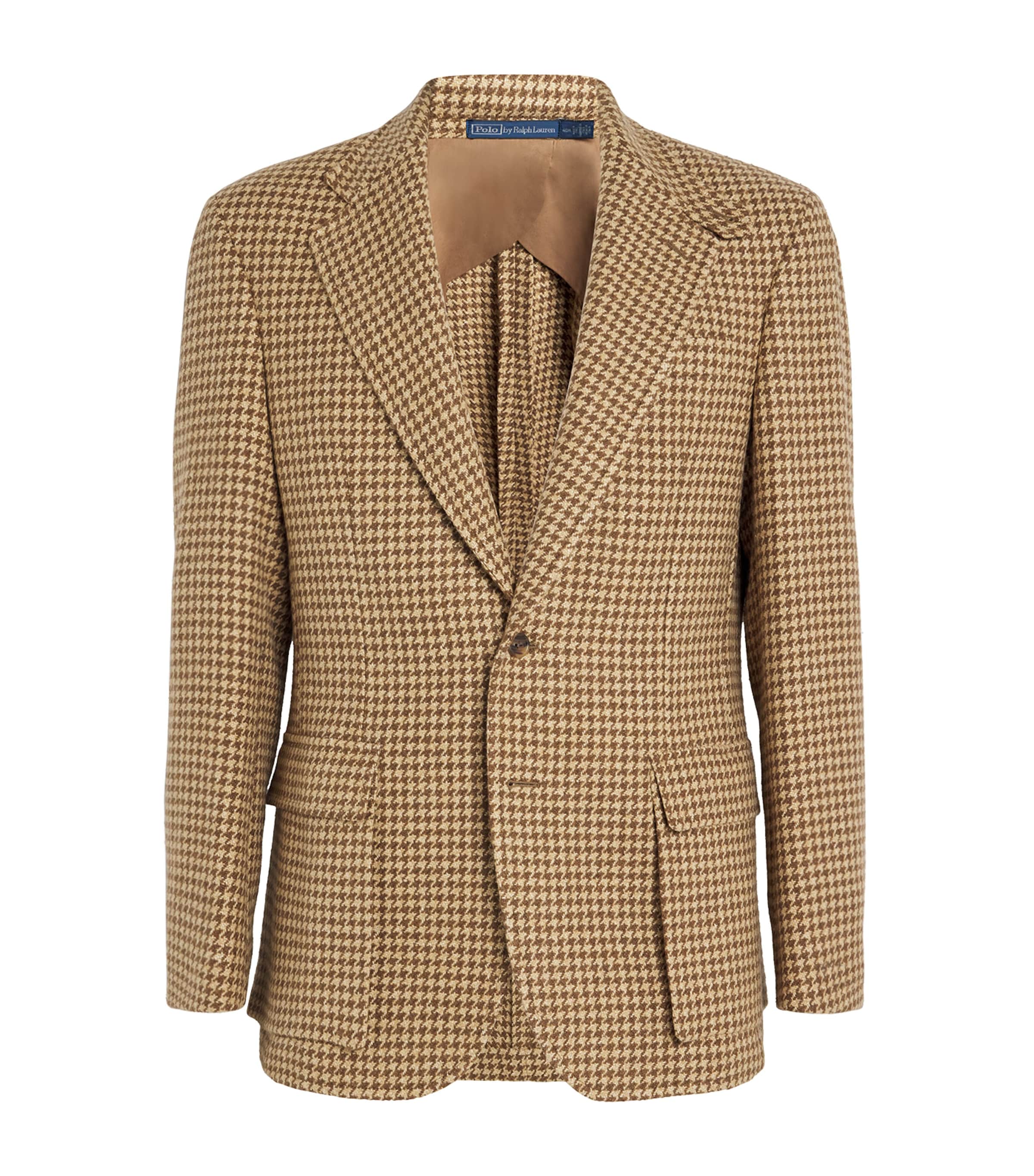 Polo Ralph Lauren Brown Linen, Wool and Silk Houndstooth Blazer