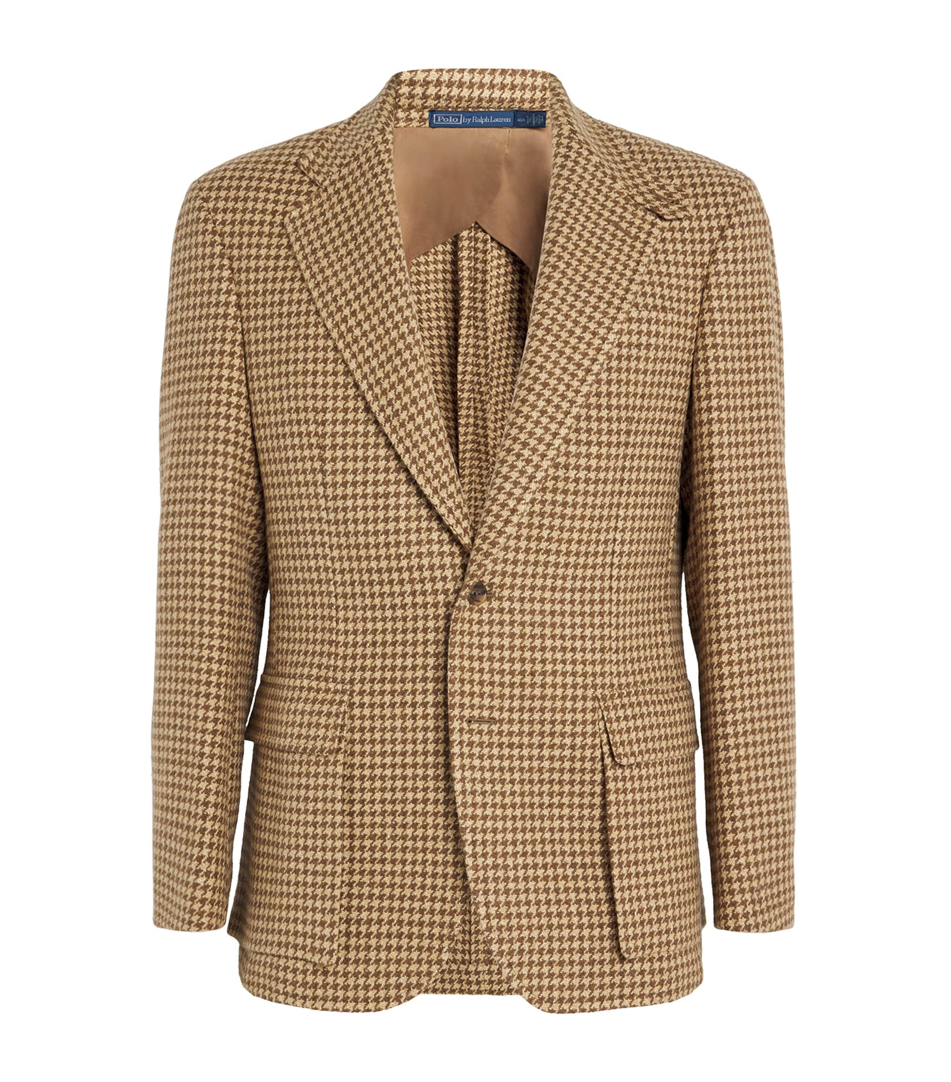 Polo Ralph Lauren Brown Linen, Wool and Silk Houndstooth Blazer
