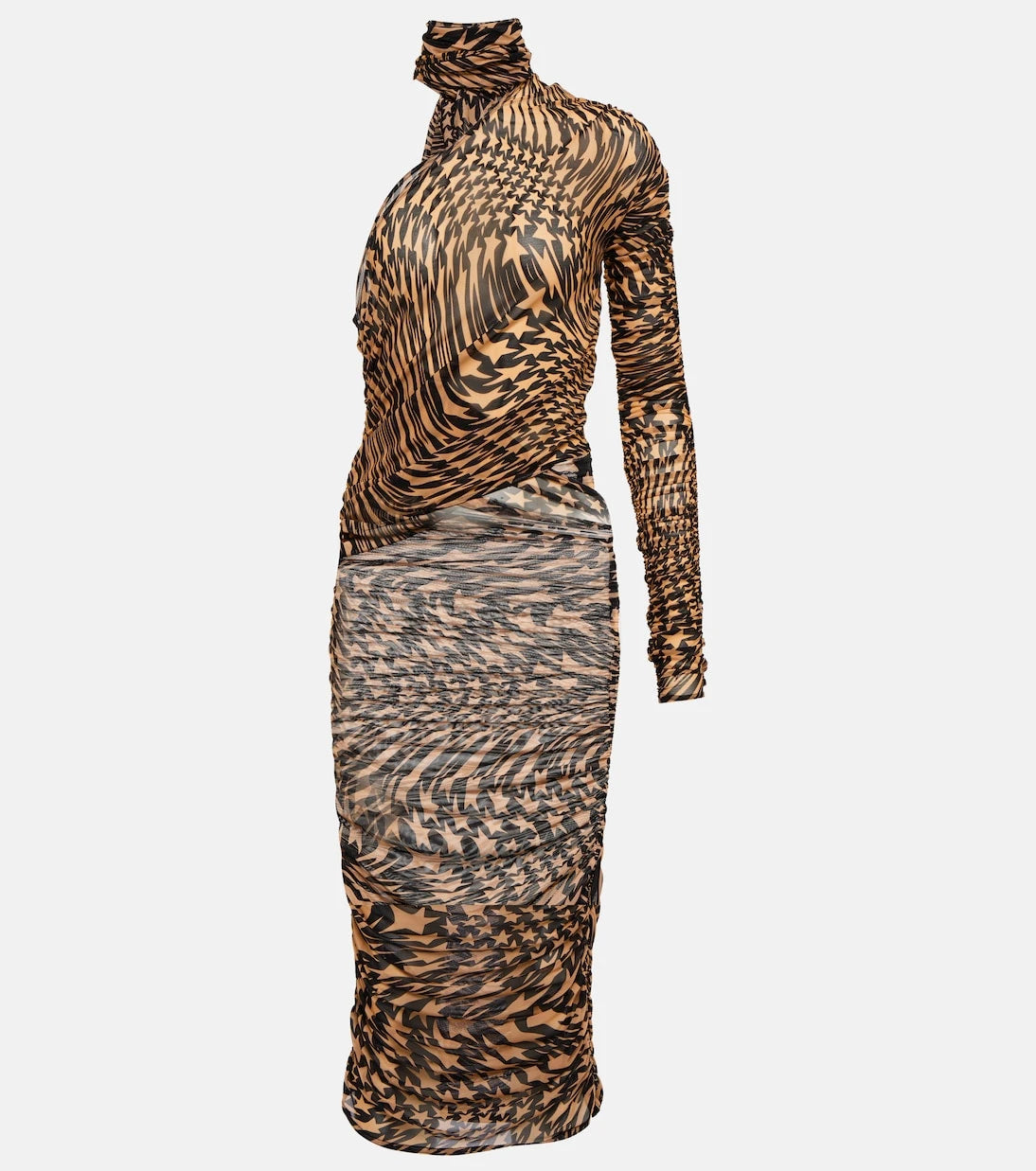 Mugler - Printed cutout mesh minidress
