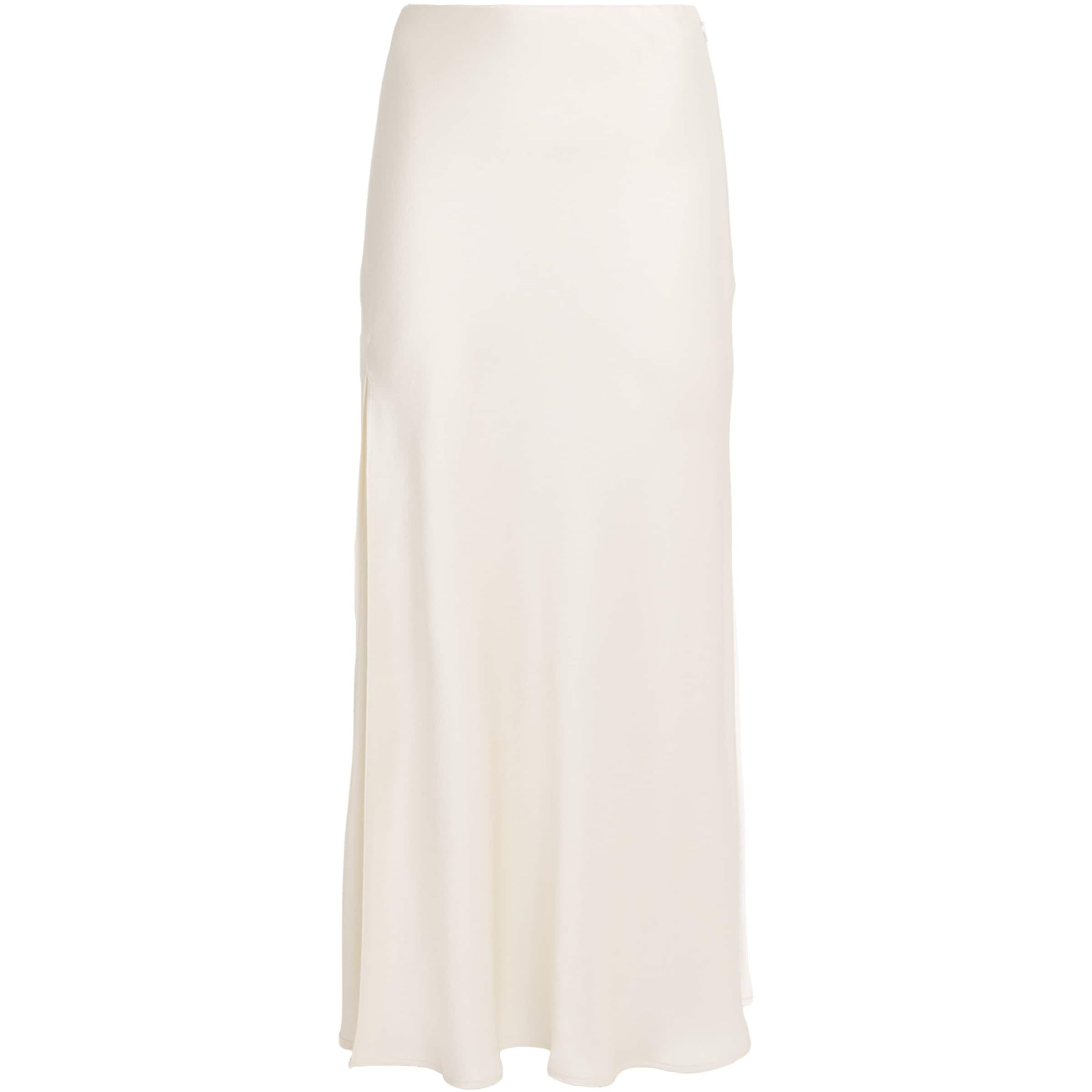 LAPOINTE Ivory Satin Midi Skirt