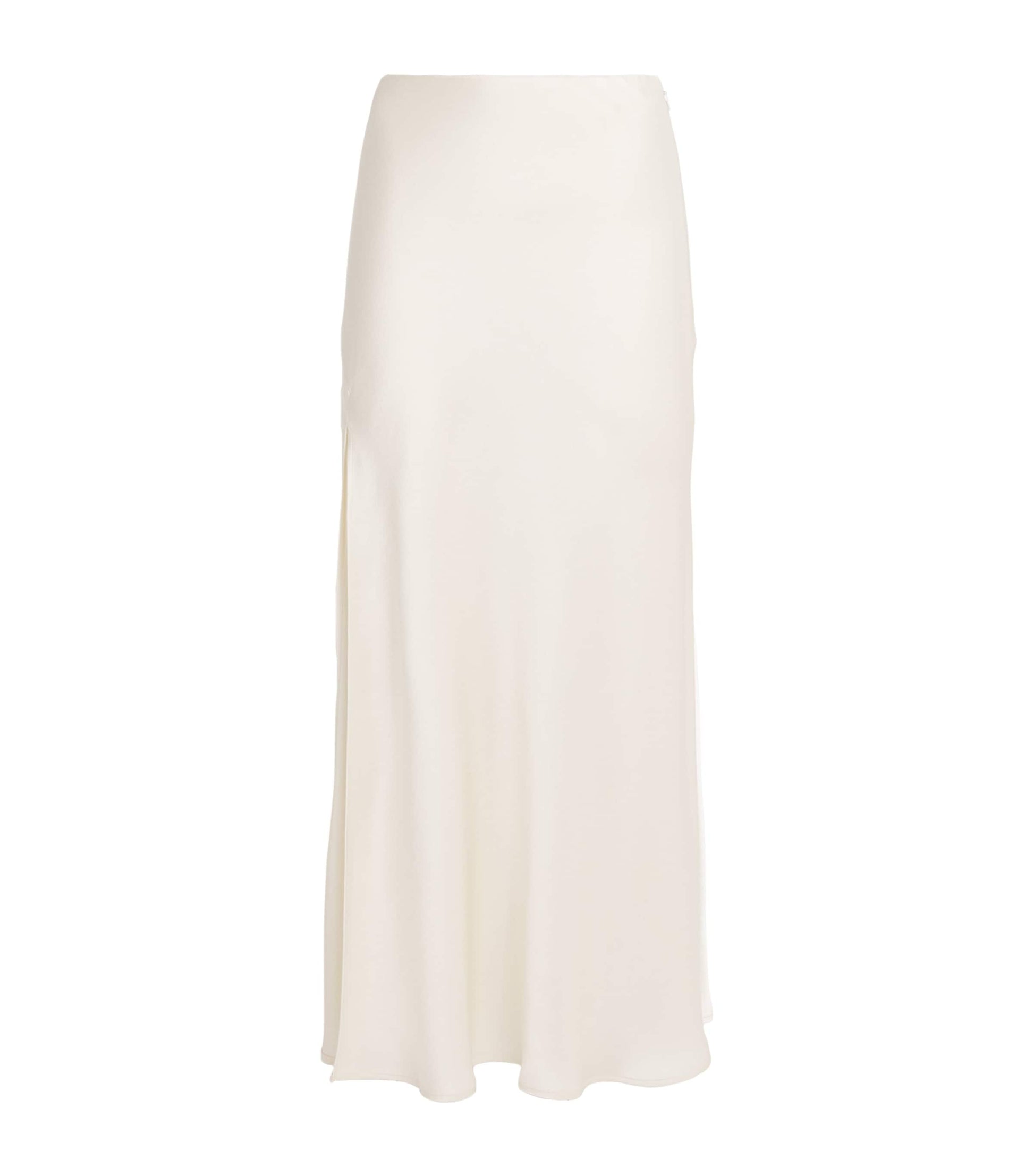 LAPOINTE Ivory Satin Midi Skirt