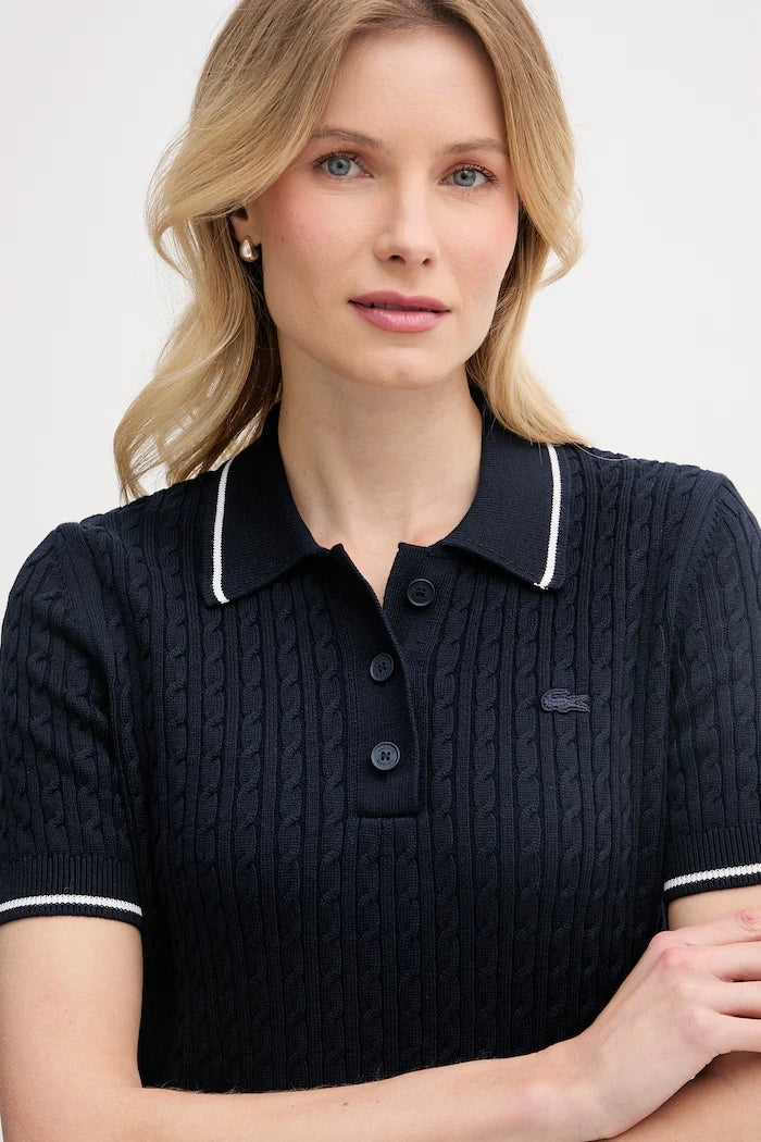 Lacoste kadın pamuklu polo yaka triko