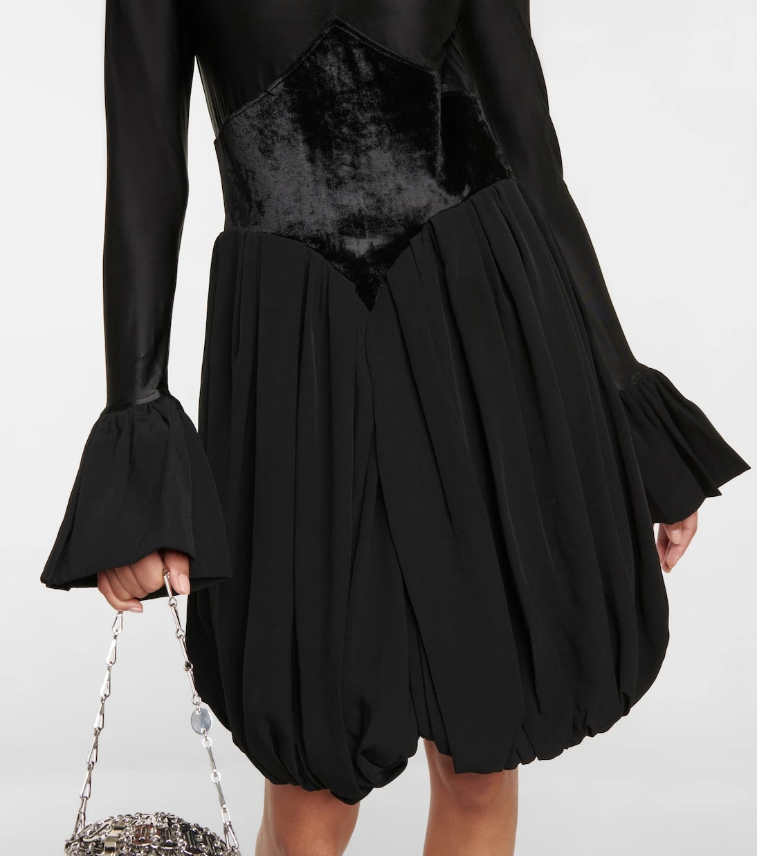 Rabanne - Pleated flared minidress