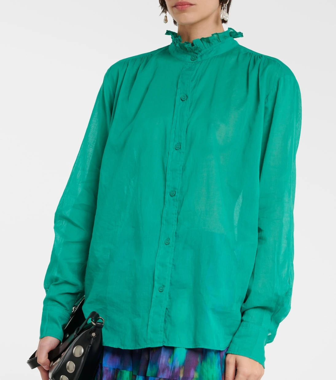 Marant Etoile - Ruffle-trimmed cotton shirt